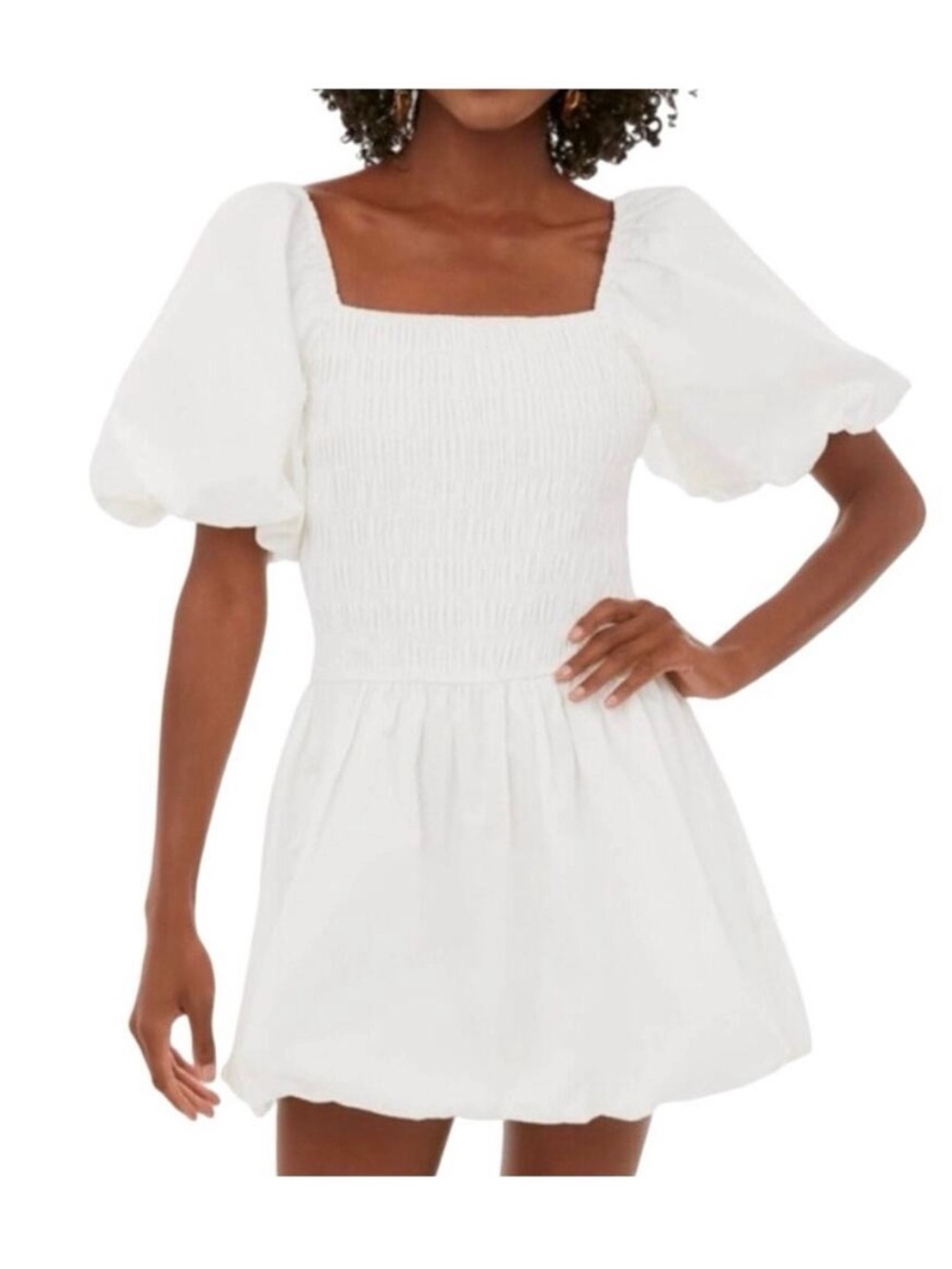 Tuckernuck Hyacinth House white bubble hem Caterina mini dress